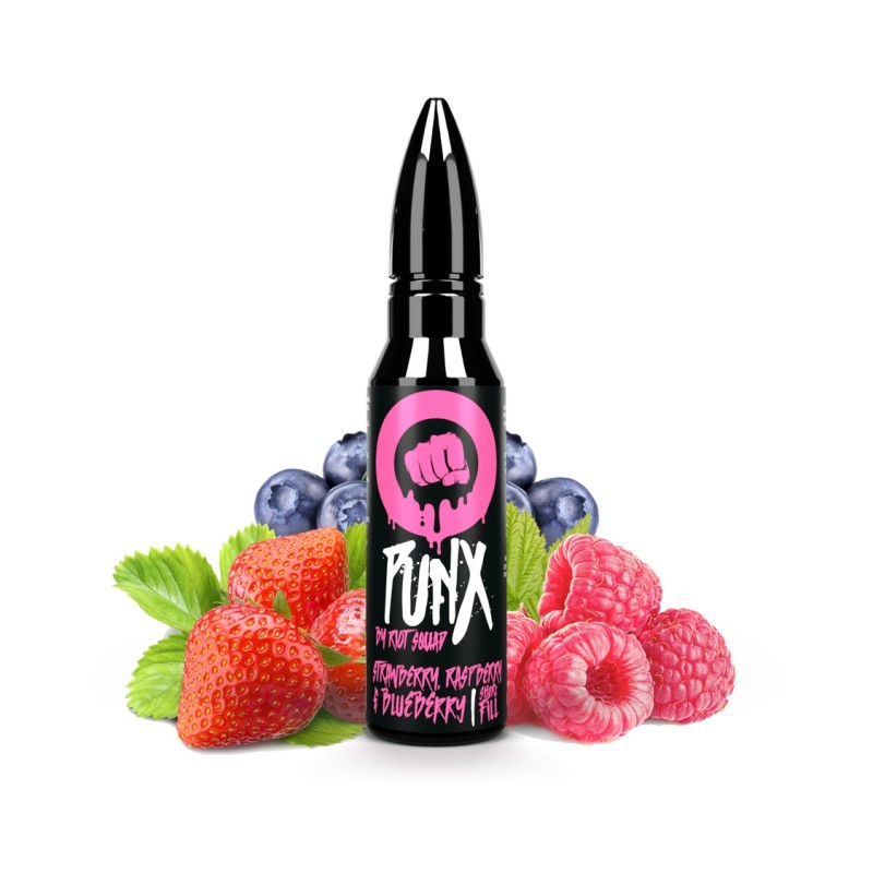 Riot Squad Punx Premix 50/60ml - Strawberry, Raspberry & Blueberry | EliqVapoteur