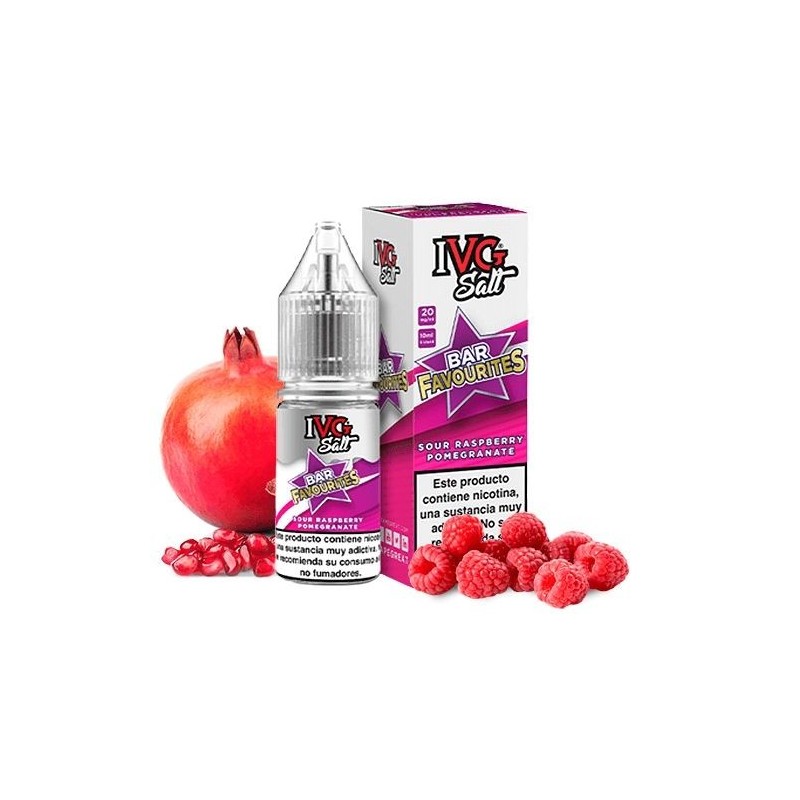 E-liquide IVG Favourite Bar Salts 10ml - Framboise Grenade Acidulée 20mg | EliqVapoteur