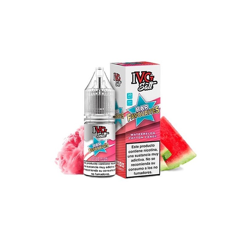E-liquide IVG Favourite Bar Salts 10ml - Pastèque Cotton Candy 20mg | EliqVapoteur