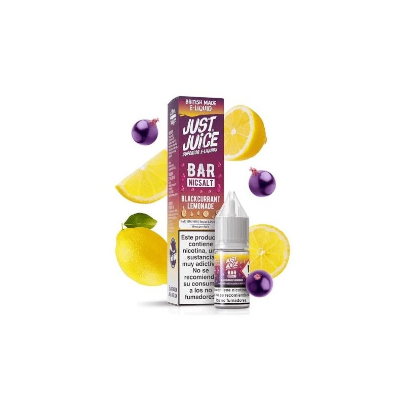 Liquid Just Juice Bar Salt 10ml - Blackcurrant Lemonade 20mg | Eliq Vapoteur