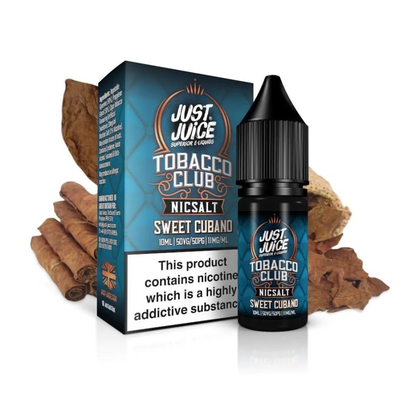 Liquid Just Juice Salt 10ml - Cubano Tobacco 20mg | Eliq Vapoteur