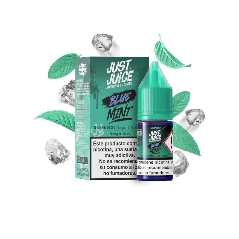 Liquid Just Juice Mint Range 10ml - Blue 20mg | Eliq Vapoteur