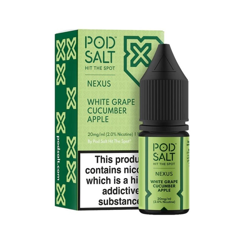 Pod Salt Nexus - White Grape Cucumber Apple - 10ml - 20mg | EliqVapoteur