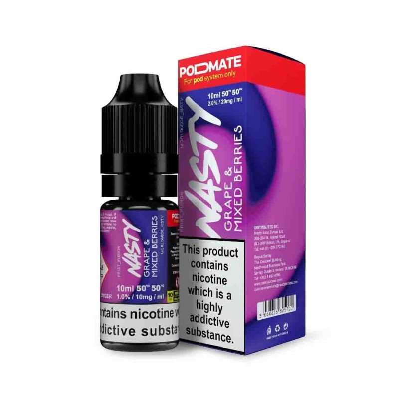 Liquid Nasty Salts 10ml - Grape & Mixed Berries 20mg | Eliq Vapoteur