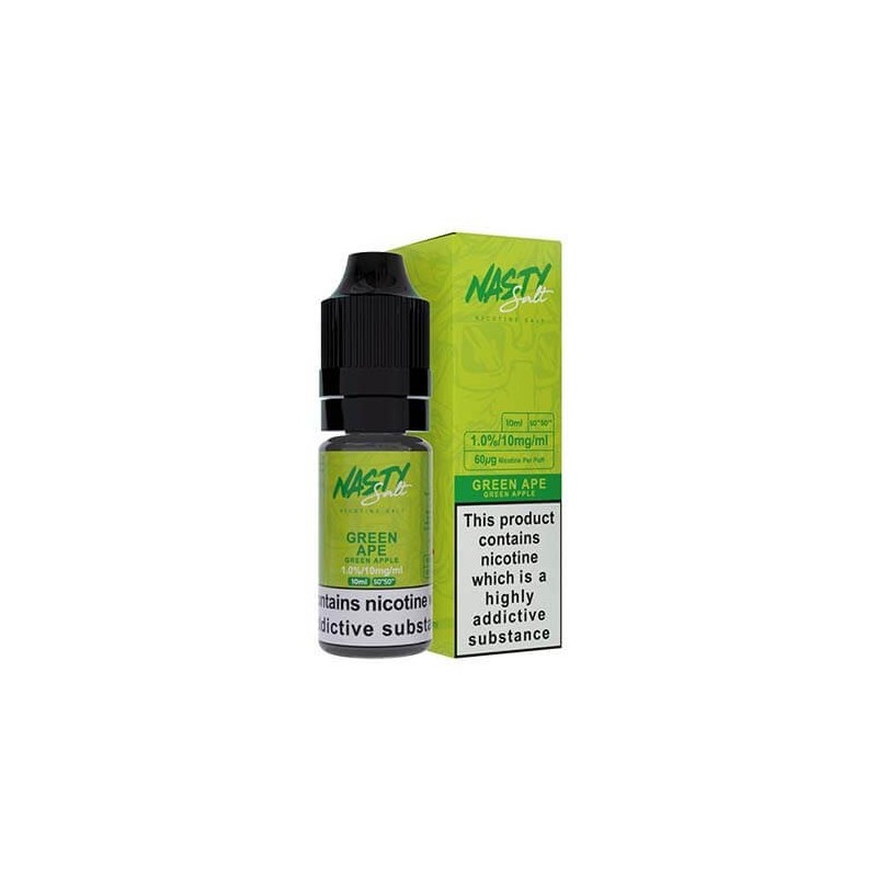 Liquid Nasty Salts 10ml - Green Ape 20mg | Eliq Vapoteur