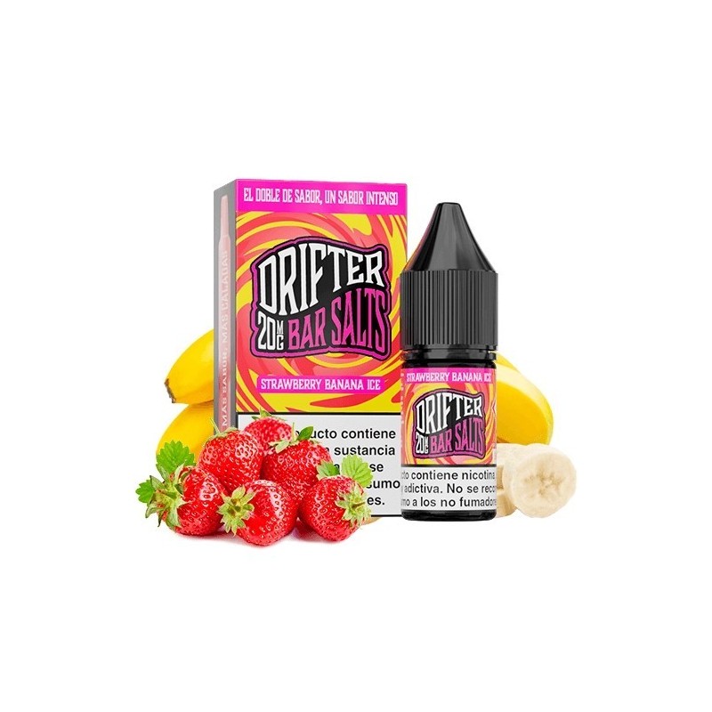 Liquid Drifter Bar Salts 10ml - Strawberry Banana 20mg | Eliq Vapoteur