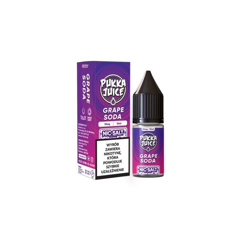 Liquid Pukka Juice Salt 10ml - Grape Soda 10mg | Eliq Vapoteur