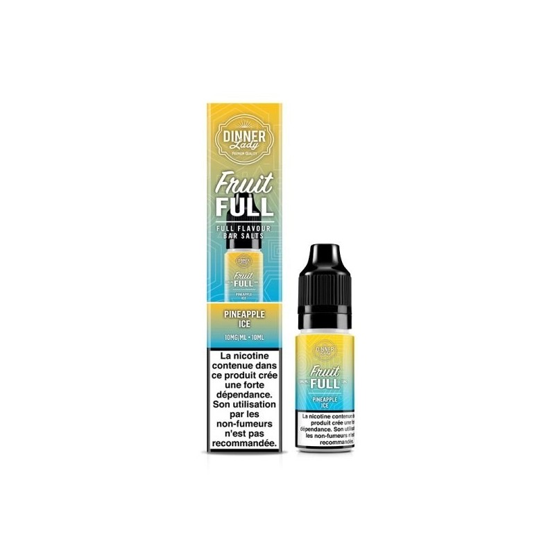 Dinner Lady Fruit Full Salt E-liquid 10ml - Pineapple Ice 20mg | EliqVapoteur