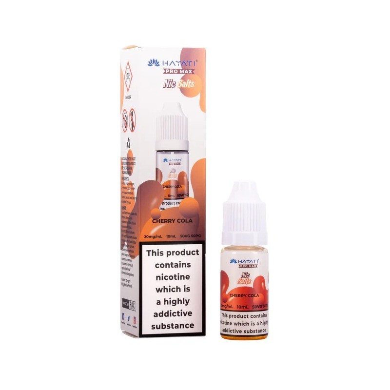 Liquid Hayati Pro Max Nic Salts 10ml - Cherry Cola 20mg | Eliq Vapoteur