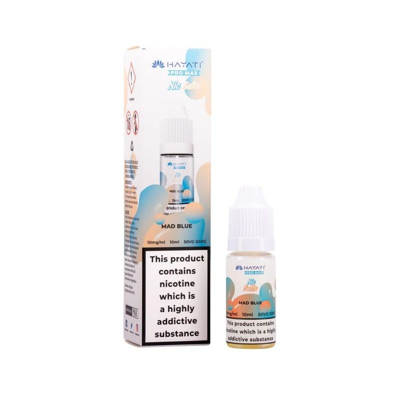 Liquid Hayati Pro Max Nic Salts 10ml - Mad Blue 20mg | Eliq Vapoteur
