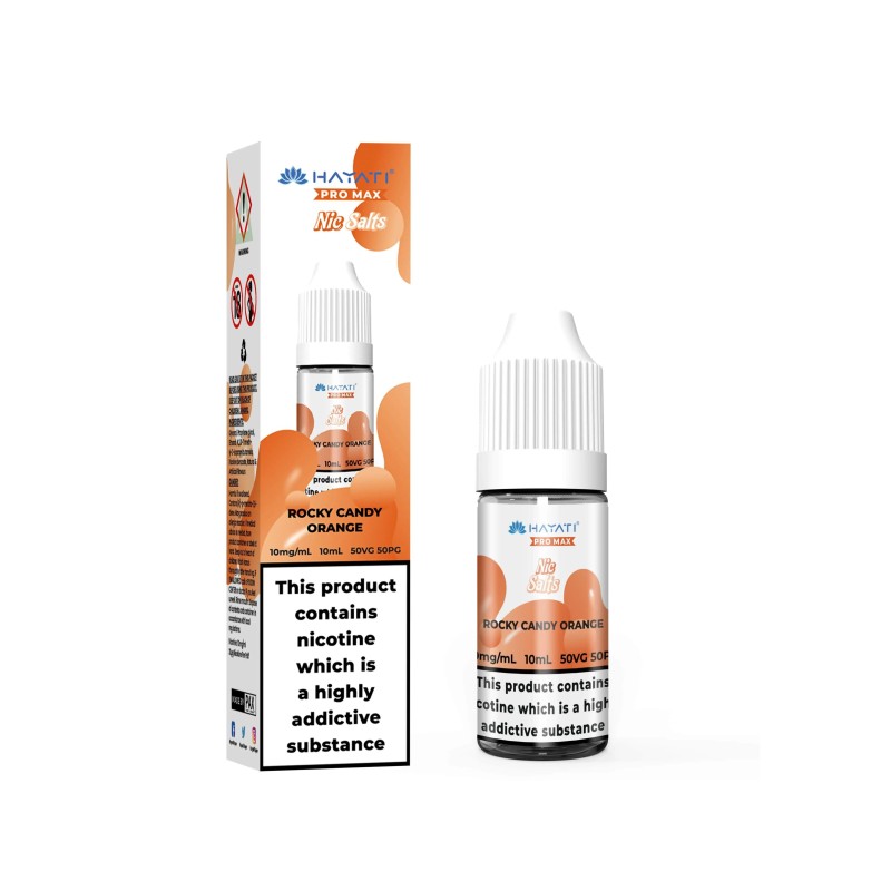 Hayati Pro Max Nic Salts E-liquid 10ml - Rocky Candy Orange 20mg | EliqVapoteur