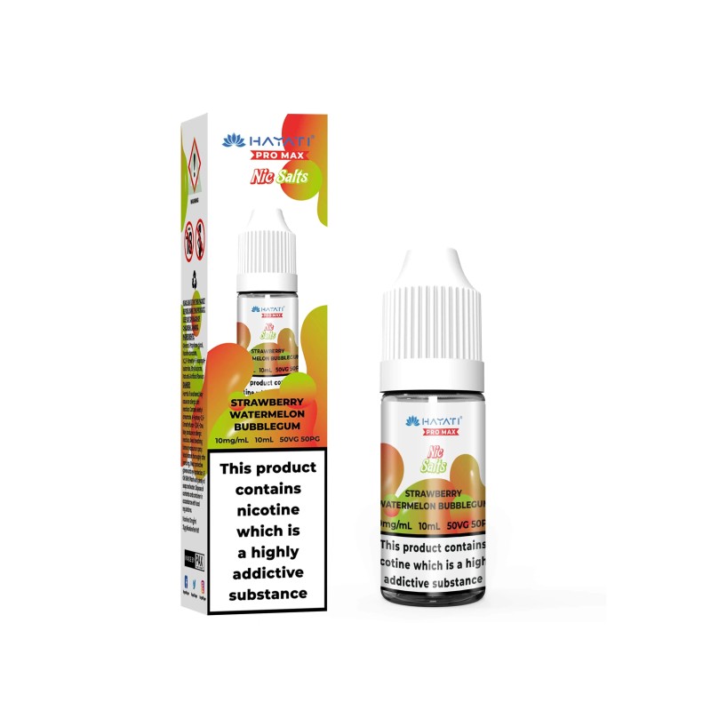Hayati Pro Max Nic Salts E-liquid 10ml - Strawberry Watermelon Bubblegum 20mg | EliqVapoteur