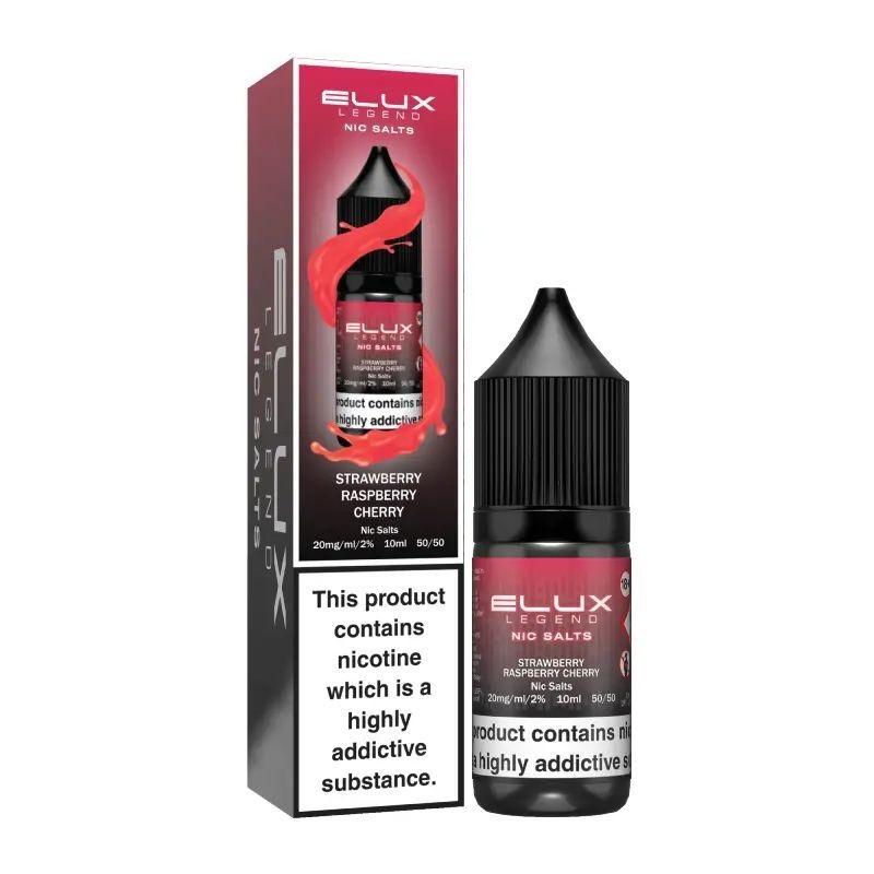 Elux Legend Nic Salts 10ml - Strawberry Raspberry Cherry 20mg | EliqVapoteur