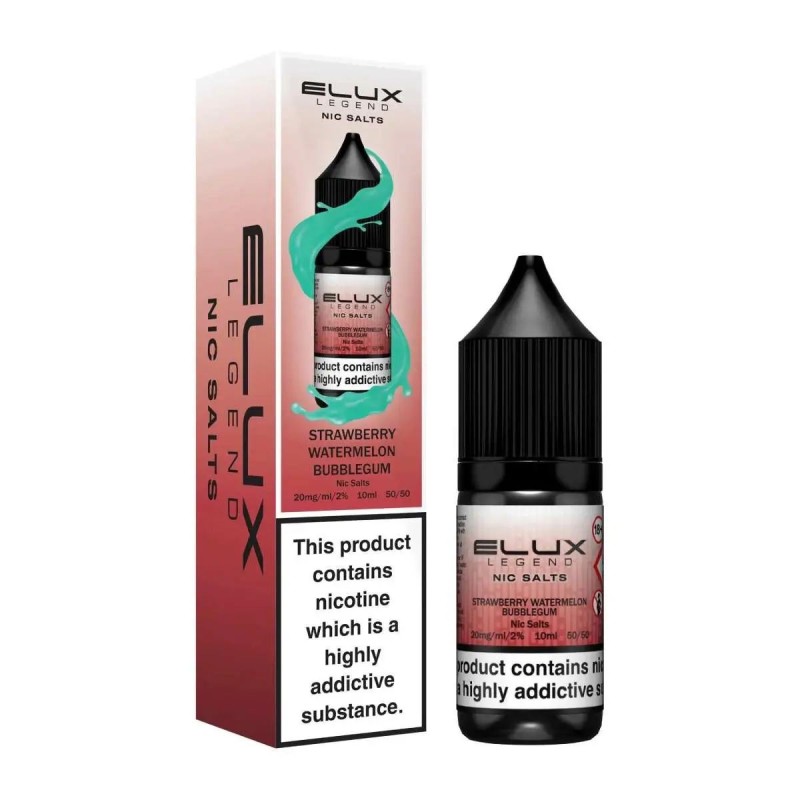 Elux Legend Nic Salts 10ml - Strawberry Watermelon Bubblegum 20mg | EliqVapoteur