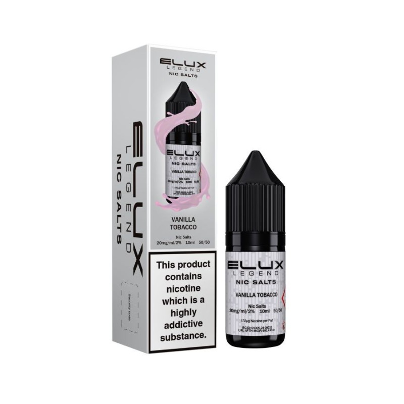 Elux Legend Nic Salts 10ml - Vanilla Tobacco 20mg | EliqVapoteur