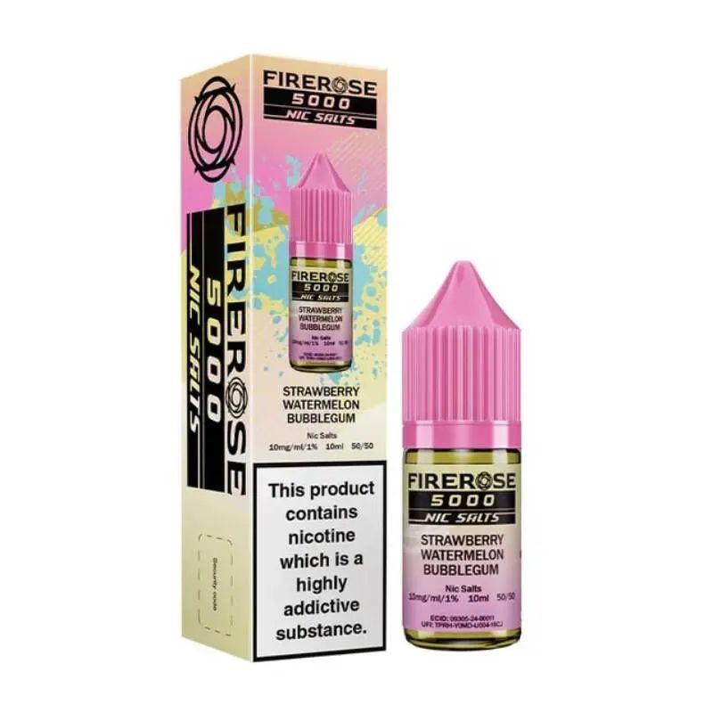 Liquid FireRose 5000 Nic Salts 10ml - Strawberry Watermelon Bubblegum 20mg | Eliq Vapoteur