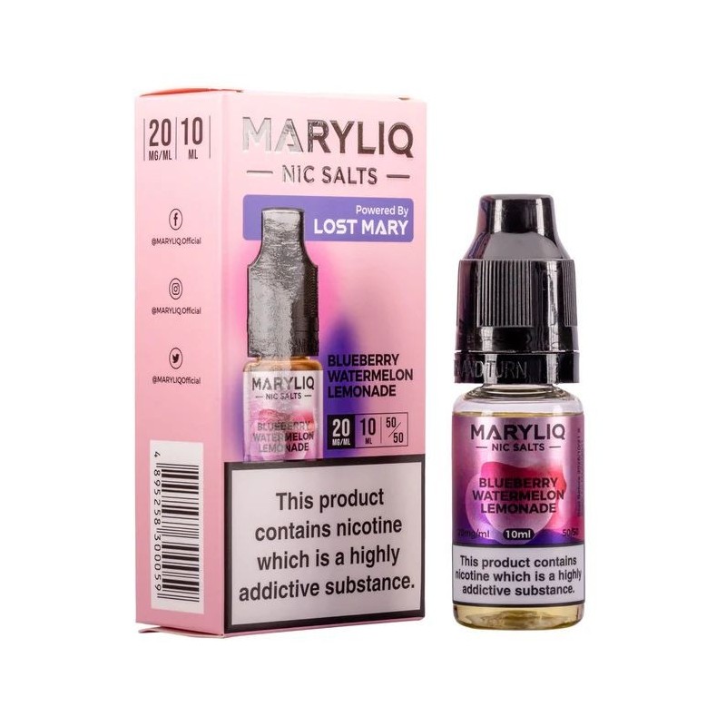 E-liquide Maryliq Nic Salts 10ml - Citron de pastèque et myrtille 20mg | EliqVapoteur