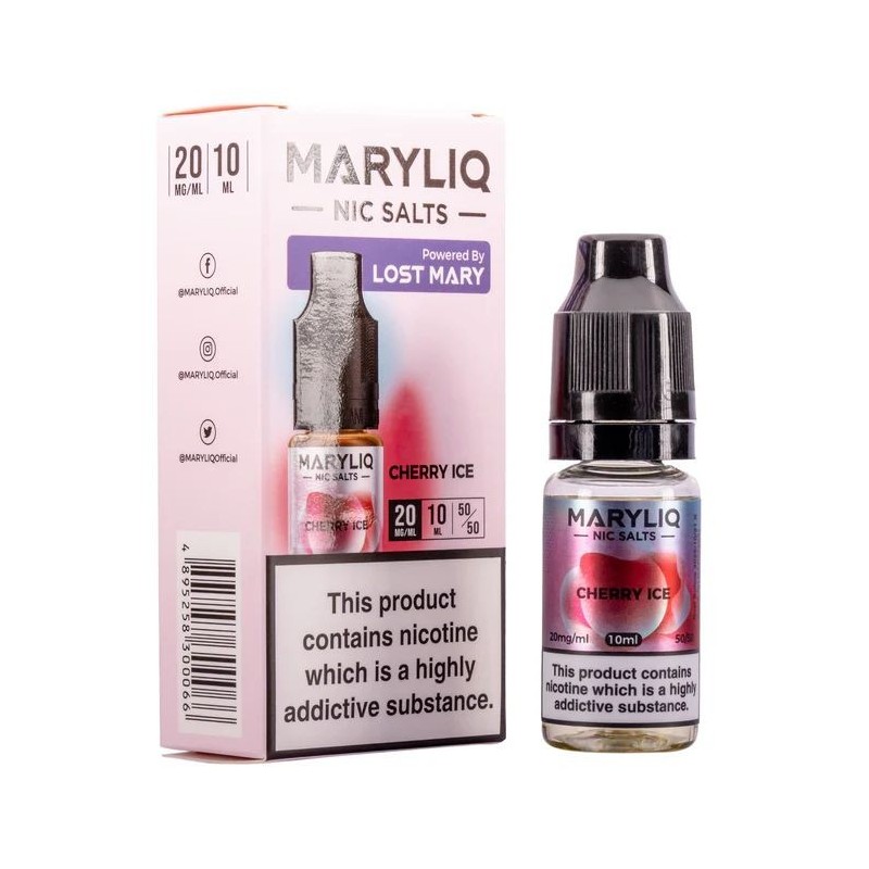 Liquid Maryliq Nic Salts 10ml - Cherry Ice 20mg | Eliq Vapoteur