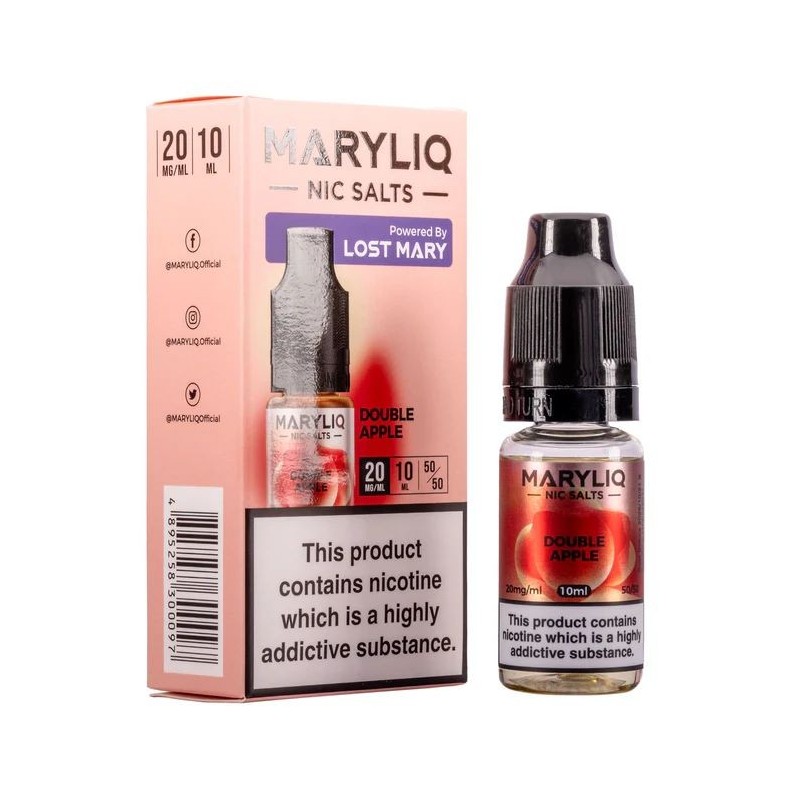Liquid Maryliq Nic Salts 10ml - Double Apple 20mg | Eliq Vapoteur