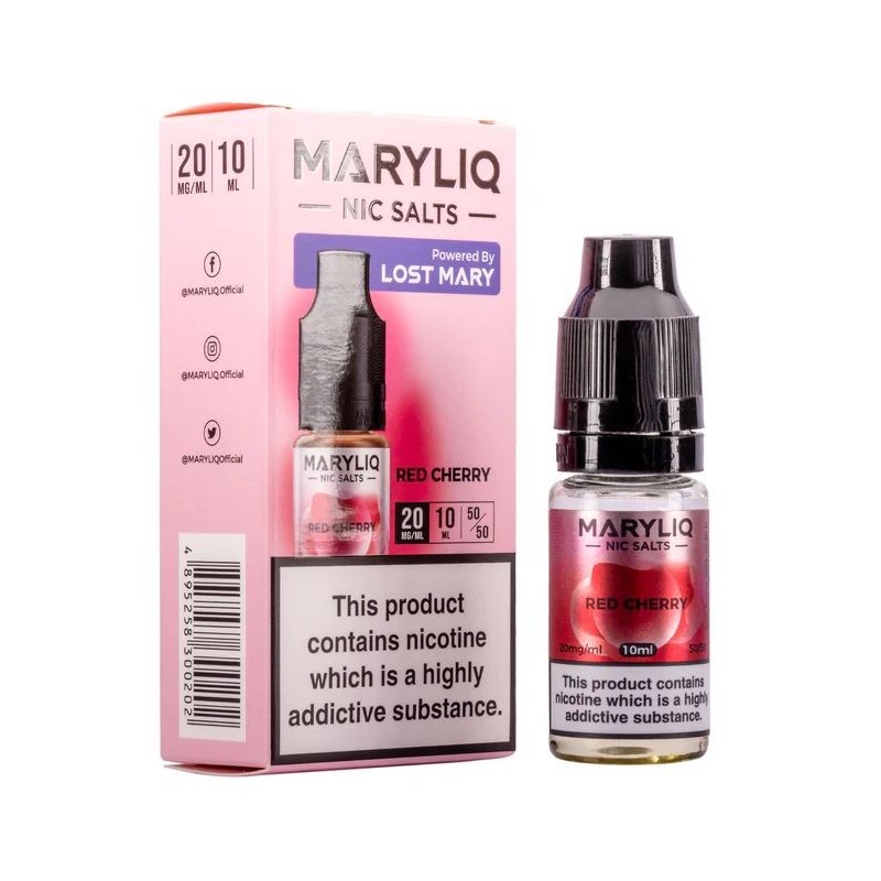 Maryliq Nic Salts E-liquid 10ml - Red Cherry 20mg | EliqVapoteur