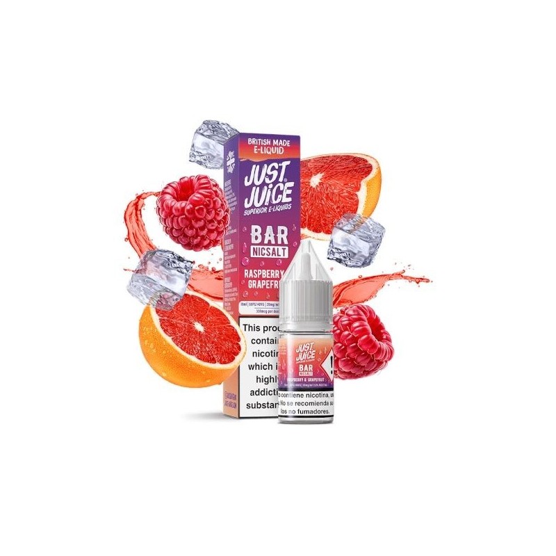 Liquid Just Juice Bar Salt 10ml - Raspberry Grapefruit 20mg | Eliq Vapoteur