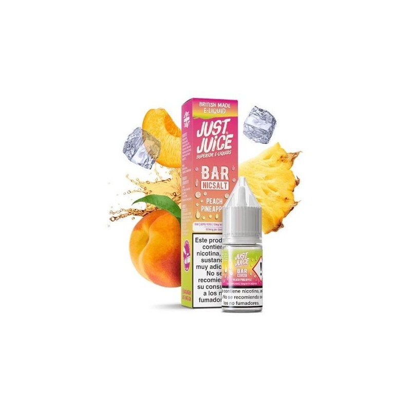 Liquid Just Juice Bar Salt 10ml - Pêche Ananas 20mg | Eliq Vapoteur