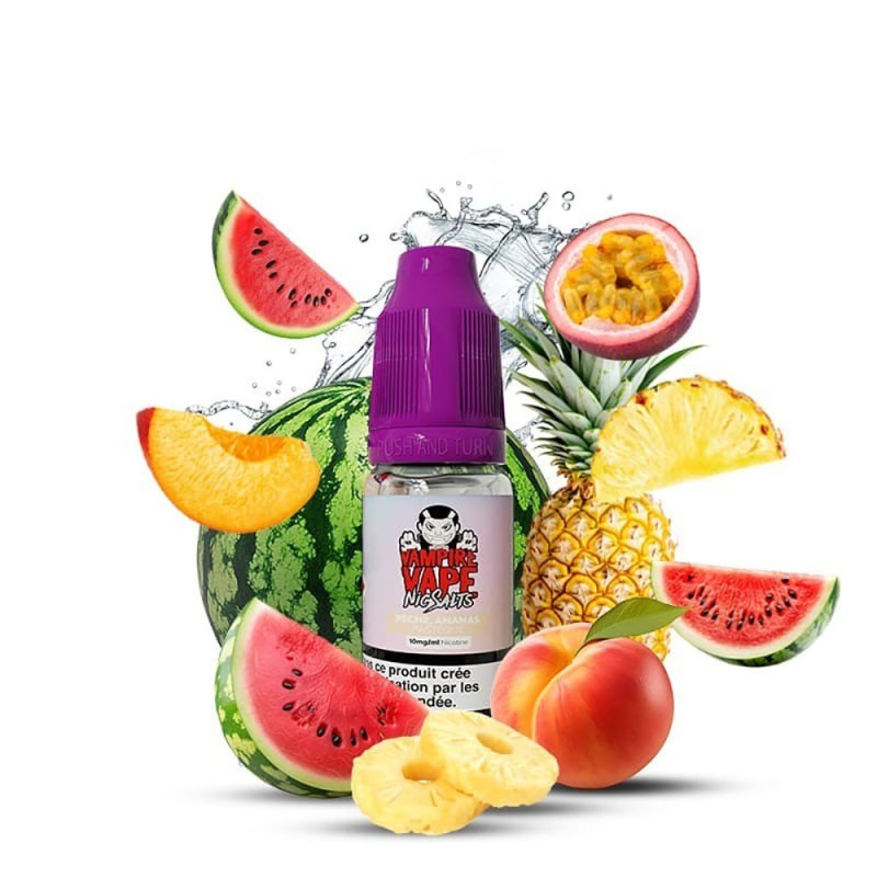 Liquid Vampire Vape NicSalts 10ml - Peach Pineapple Watermelon 20mg | Eliq Vapoteur
