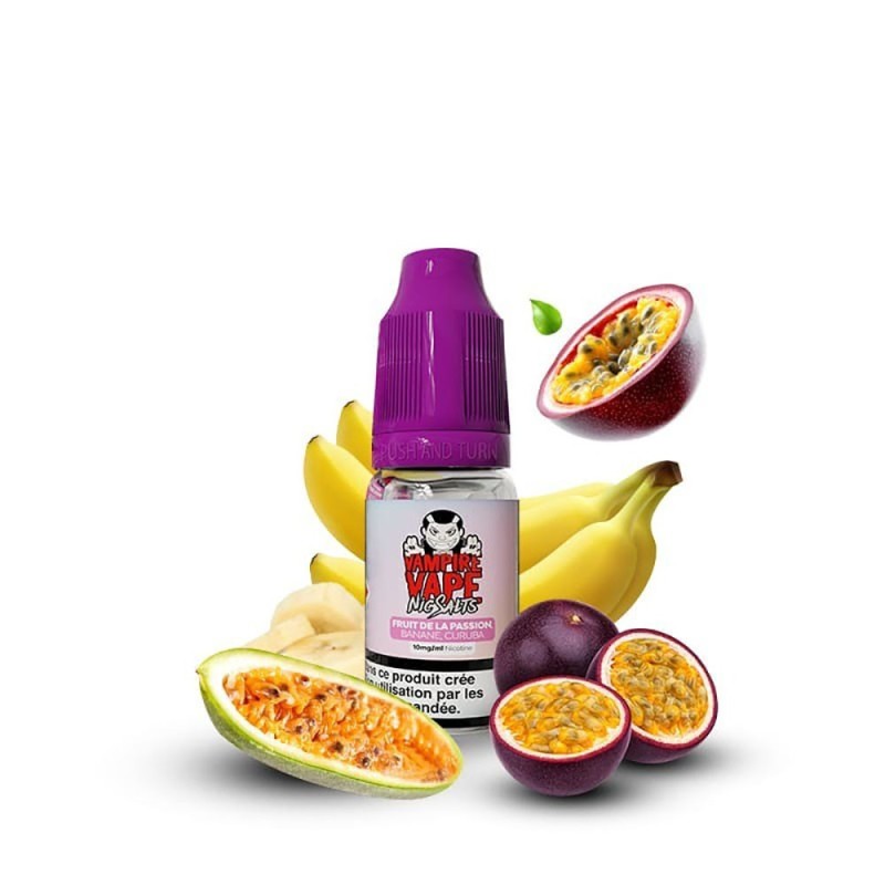 Liquid Vampire Vape NicSalts 10ml - Fruit de la passion Banane Curuba 20mg | Eliq Vapoteur