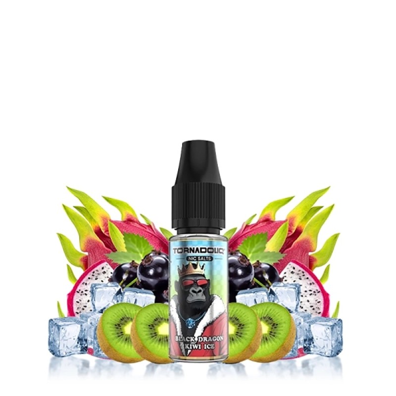 Liquid Tornado Salt 10ml - Black Dragon Kiwi Ice 20mg | Eliq Vapoteur