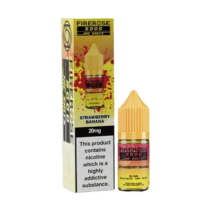 Liquid FireRose 5000 Nic Salts 10ml -  Strawberry Banana 20mg | Eliq Vapoteur