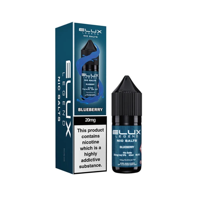 Liquid Elux Legend Nic Salts 10ml - Blueberry 20mg | Eliq Vapoteur
