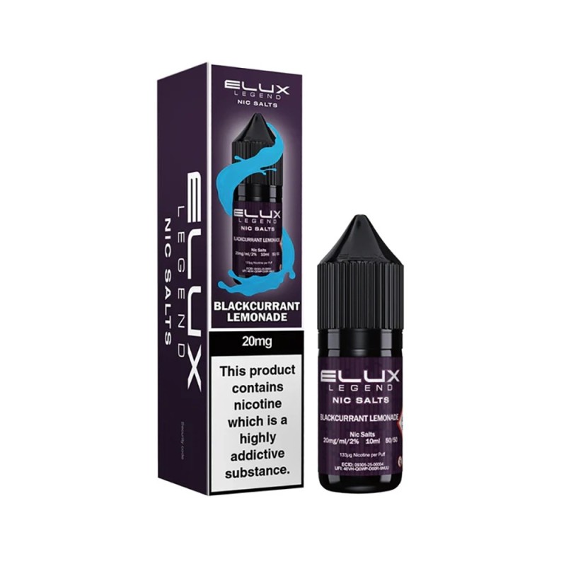 Liquid Elux Legend Nic Salts 10ml - Blackcurrant Lemonade 20mg | Eliq Vapoteur