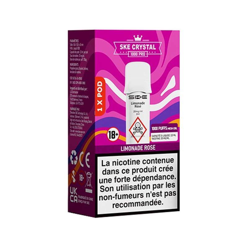 Wkład SKE Crystal 1000 Pro - Limonade Rose 20mg