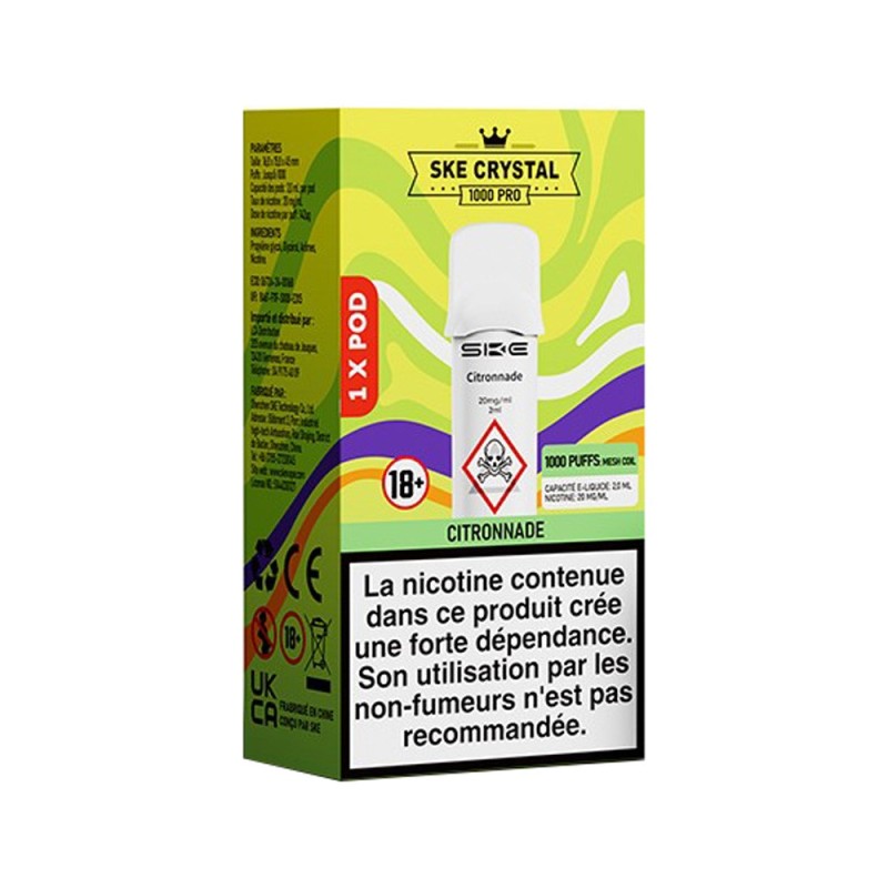 Cartouche SKE Crystal 1000 Pro - Citronnade 20mg