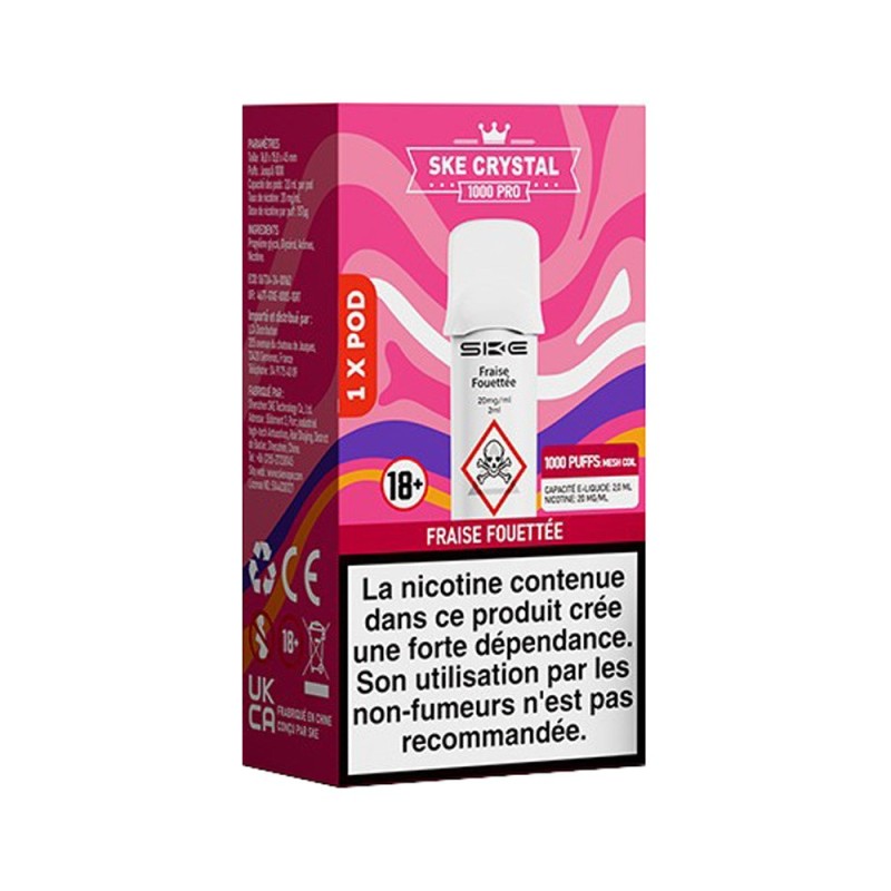 SKE Crystal 1000 Pro Pod - Fraise Fouettée 20mg