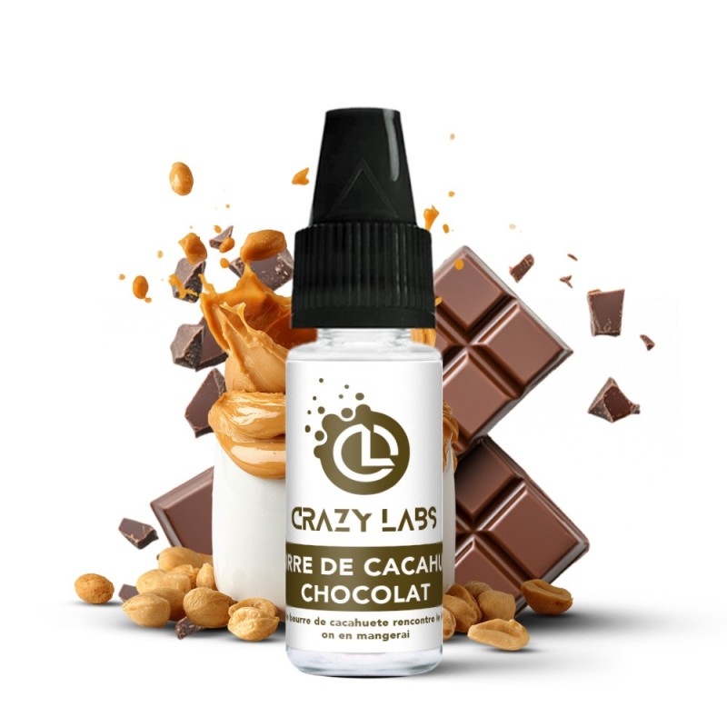 Liquid Crazy Labs 10ml - Beurre De Cacahuete Chocolat 12mg | EliqVapoteur
