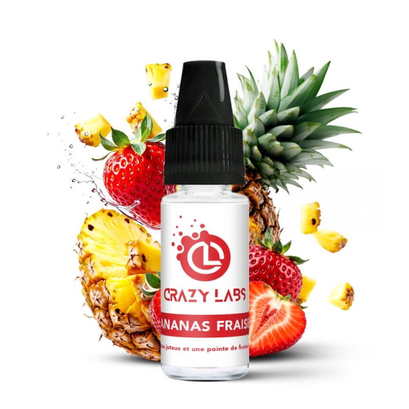 E-liquide Crazy Labs 10ml - Ananas Fraise 6mg | EliqVapoteur