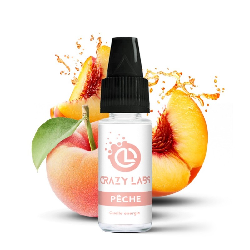 E-liquide Crazy Labs 10ml - Pêche 12mg | EliqVapoteur| EliqVapoteur