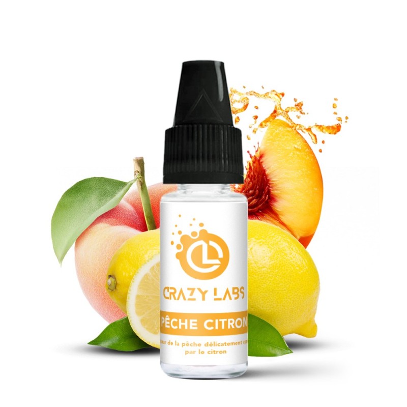 Liquid Crazy Labs 10ml - Peche Citron 6mg | EliqVapoteur