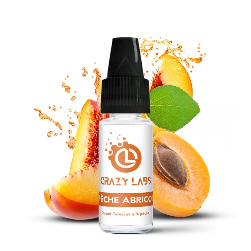 Crazy Labs E-liquid 10ml - Pêche Abricot 12mg | EliqVapoteur