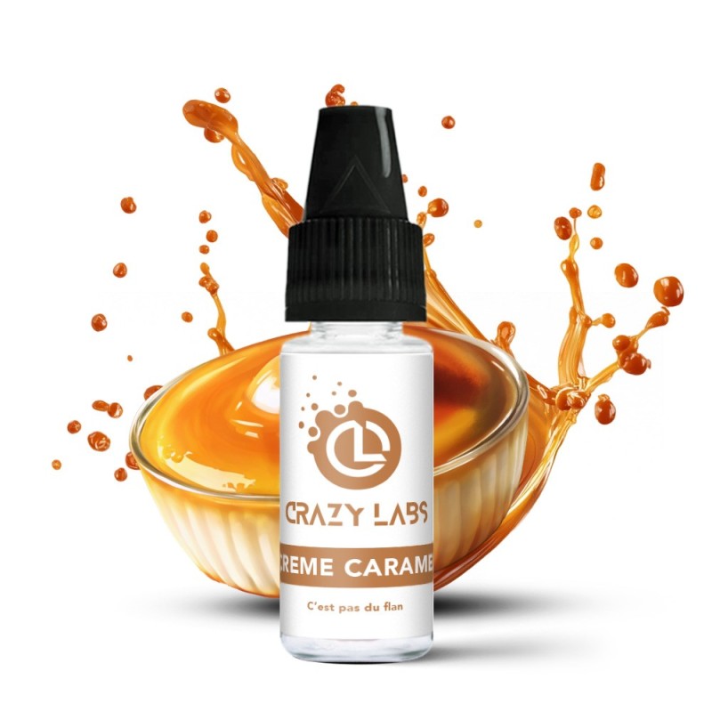 E-liquide Crazy Labs 10ml - Crème Caramel 6mg | EliqVapoteur