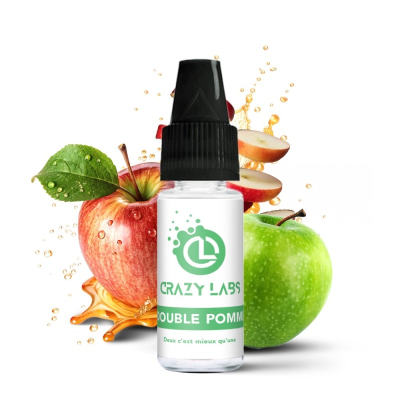 Liquid Crazy Labs 10ml - Double Pomme 6mg | EliqVapoteur