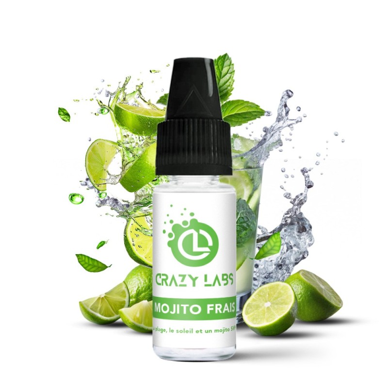 E-liquide Crazy Labs 10ml - Mojito Frais 6mg | EliqVapoteur