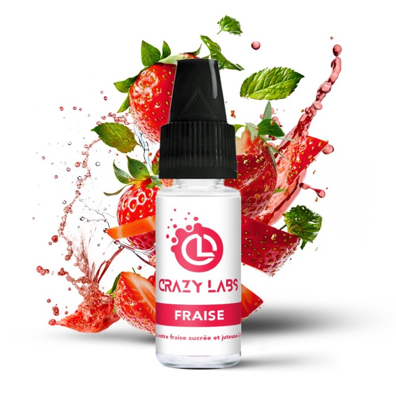 E-liquide Crazy Labs 10ml - Fraise 12mg | EliqVapoteur