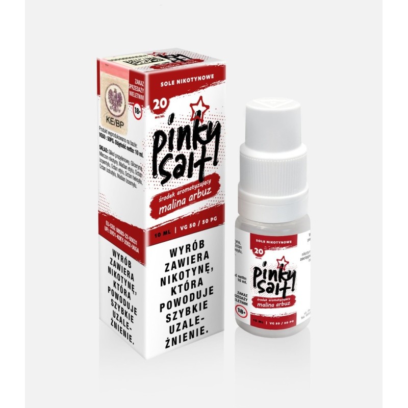 Liquid Pinky Vape Salt - 10ml Malina Arbuz 20mg | Eliq Vapoteur