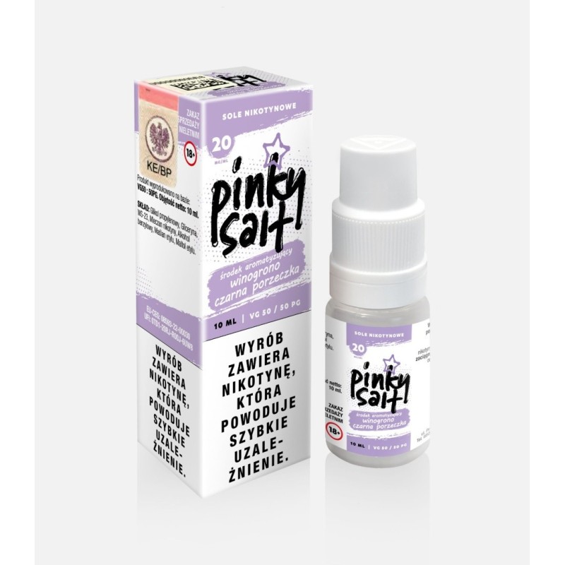 Liquid Pinky Vape Salt - 10ml Winogrono Czarna porzeczka 20mg  | Eliq Vapoteur