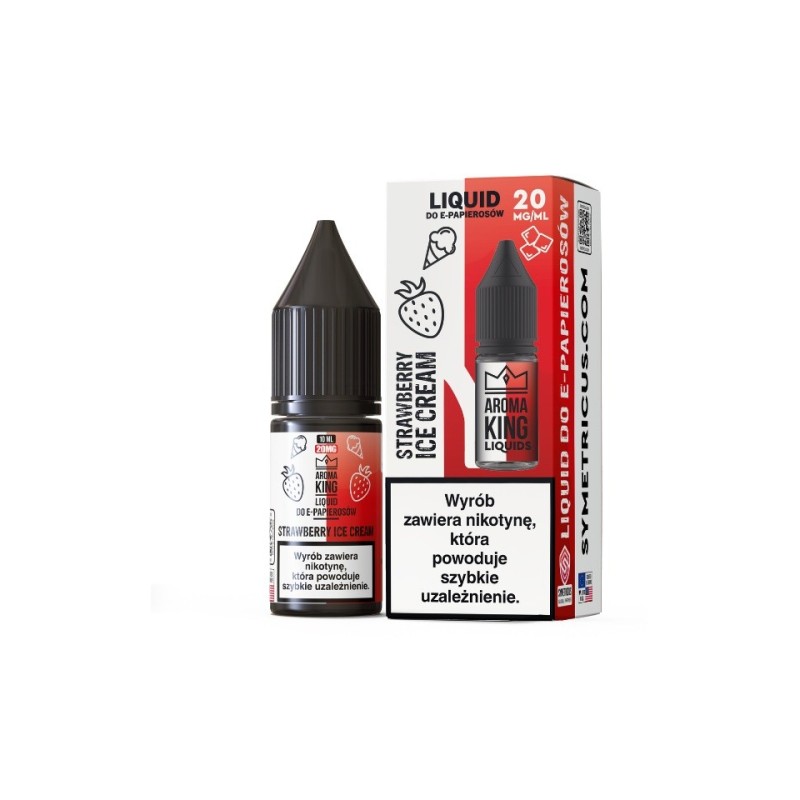 Liquid Aroma King Salt 10 ml - Strawberry Ice Cream 20 mg | Eliq Vapoteur