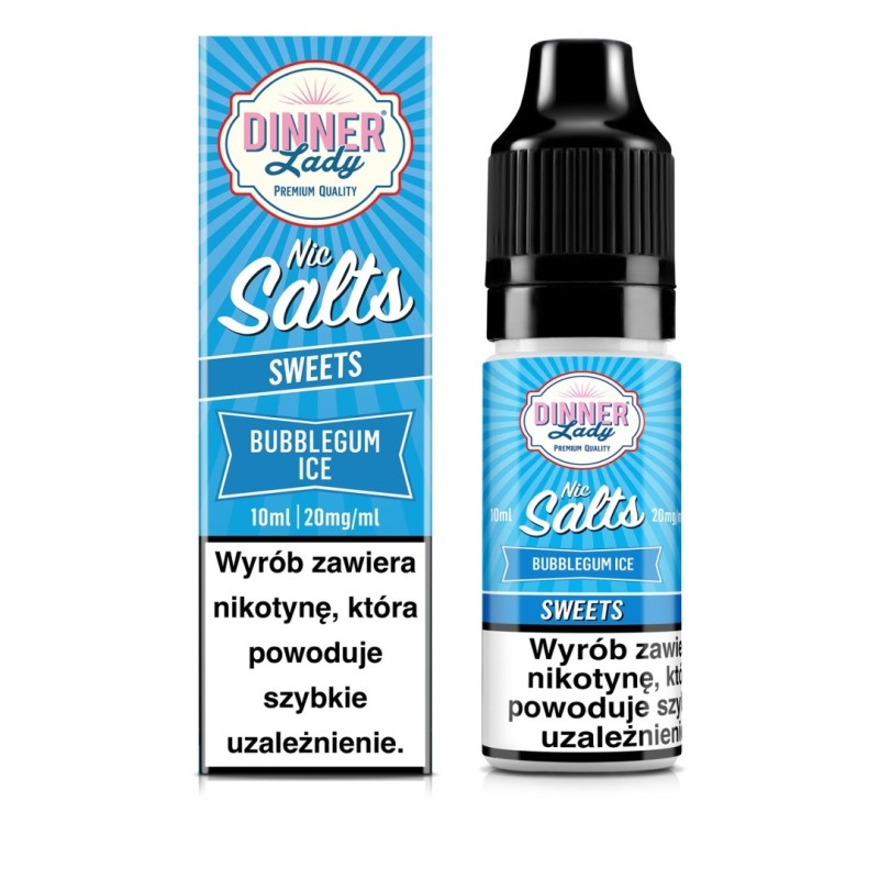 Liquid Dinner Lady Salt 20mg - Bubblegum Ice | Eliq Vapoteur
