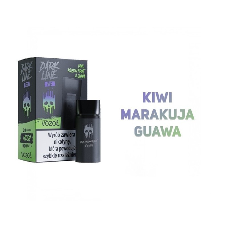 Dark Line Pod 2ML - Kiwi Passionfruit Guava 20MG | Eliq Vapoteur