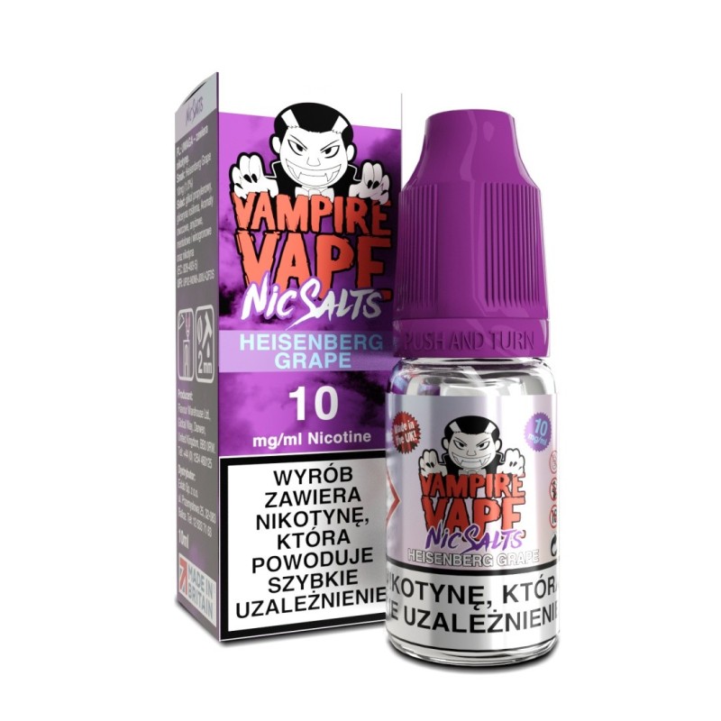 Liquid Vampire Vape Salt 10 ml 10mg - Heisenberg Grape | Eliq Vapoteur